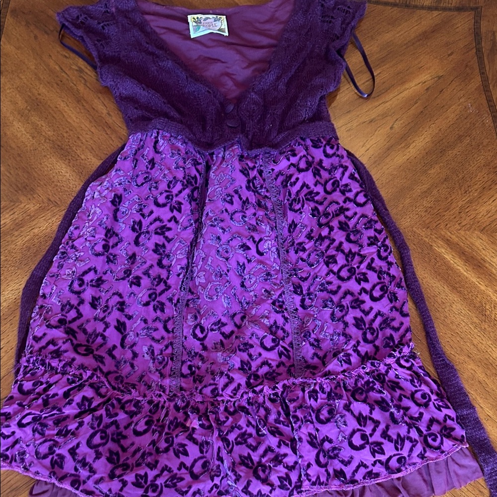 Free People  Dress in Rich Purple Floral
